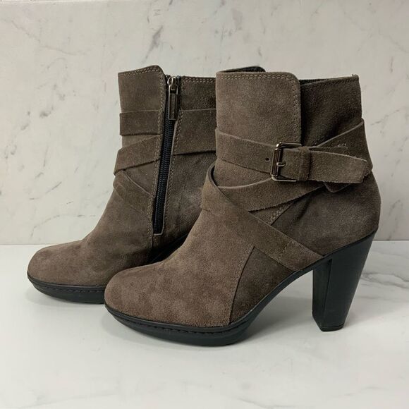 PONS QUINTANA Suede leather heel ankle boots - Picture 3 of 7